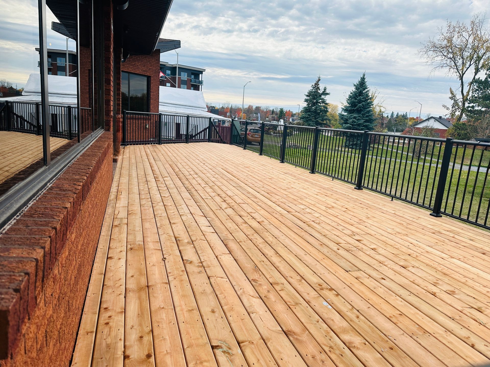 Completed Patio – finished pressure treated deck and railing.